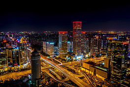 北京城市夜景交通